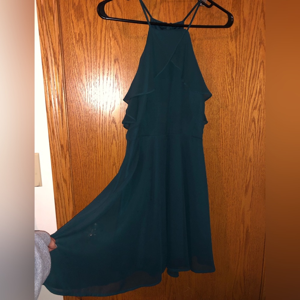 Zip up high neck formal dress